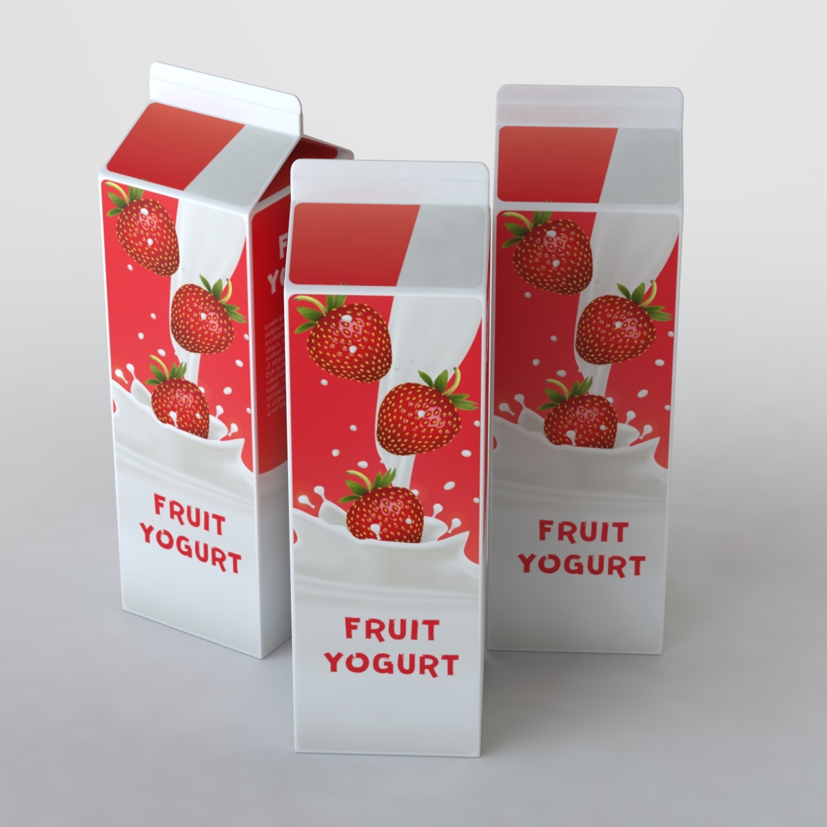 酸奶纸箱3d模型