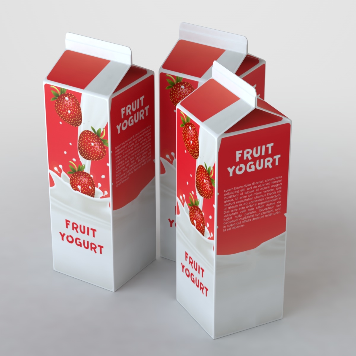 yogurt carton 3d 3ds