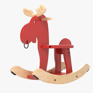 3d wooden moose toy model