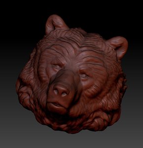 3d bear head model
