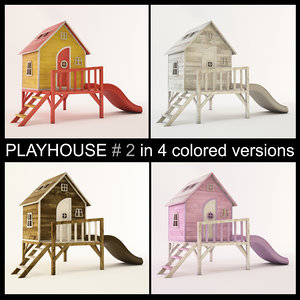3d wooden playhouse using play model