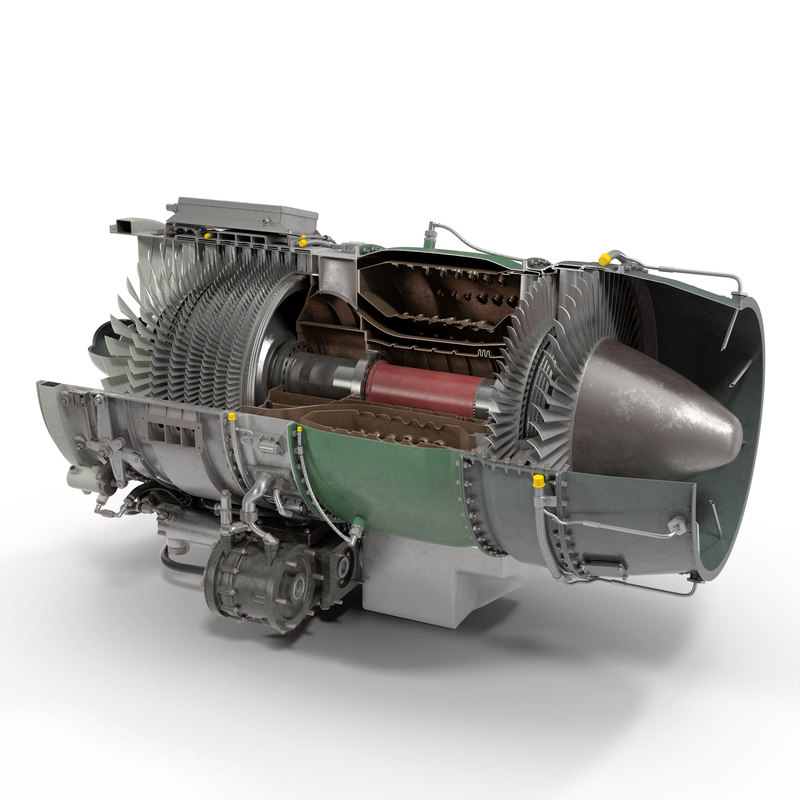 turbojet engine general electric 3d c4d