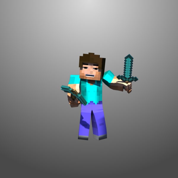 3d steve minecraft model