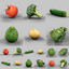 6 vegetables 3d model