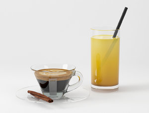 max realistic lavazza coffee orange juice
