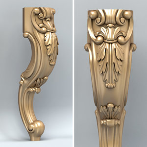 carved furniture leg 3d model
