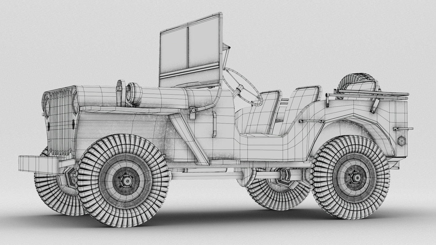 willys army jeep 3d obj