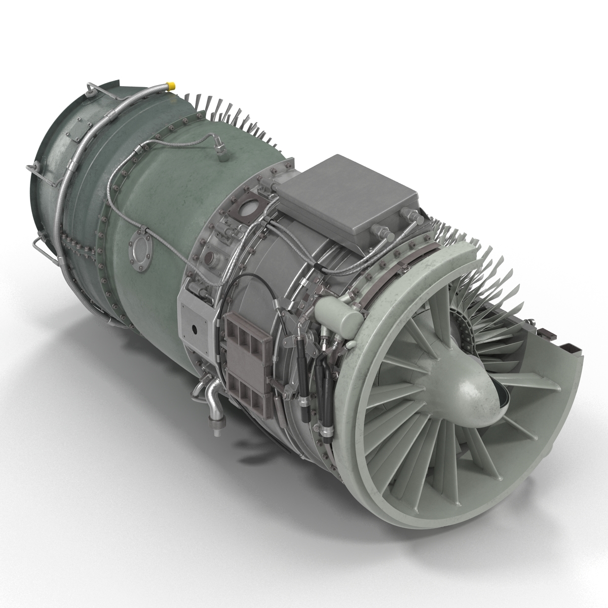 Turbojet Engine Sectioned 3D ModelTurbojet Engine Sectioned 3D Model