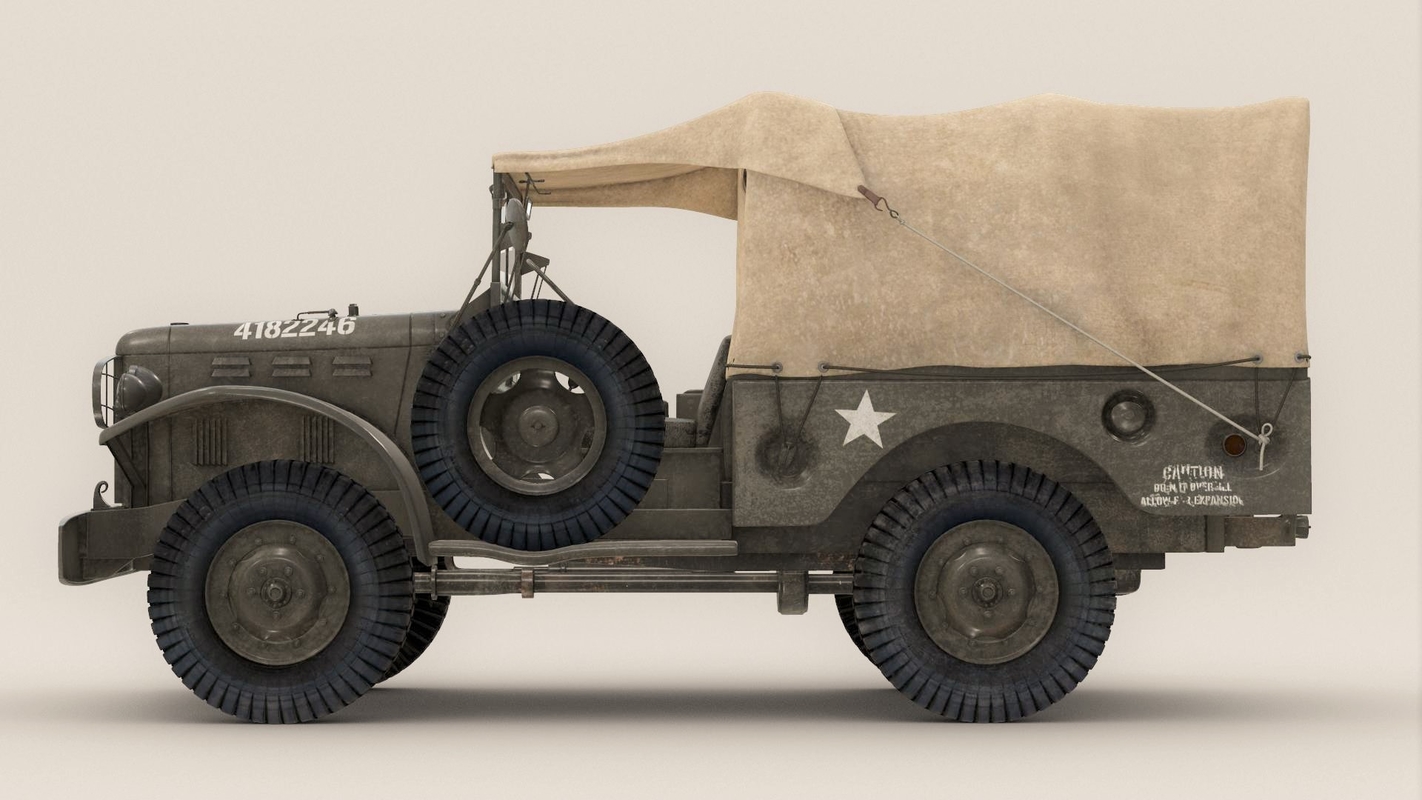 wc-51 dodge truck wwii 3d model