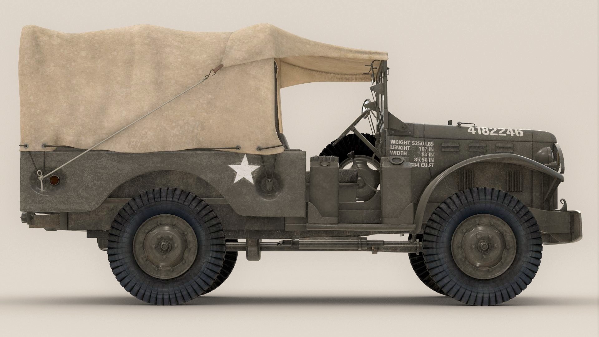 wc-51 dodge truck wwii 3d model