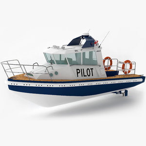 pilot boat ship 3d max