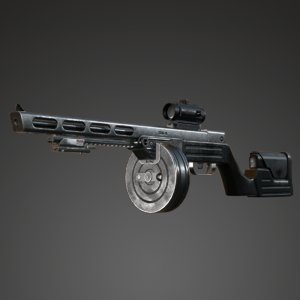 submachine gun ppsh-14 3d model