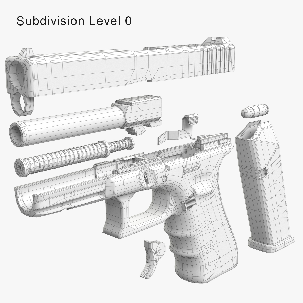 Gun Glock 17 Gen4 3d Model