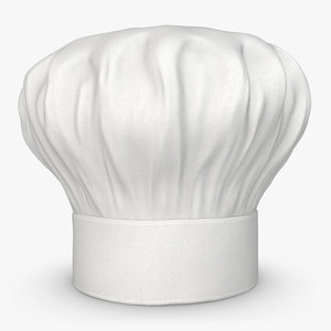 realistic chef hat 04 3d 3ds