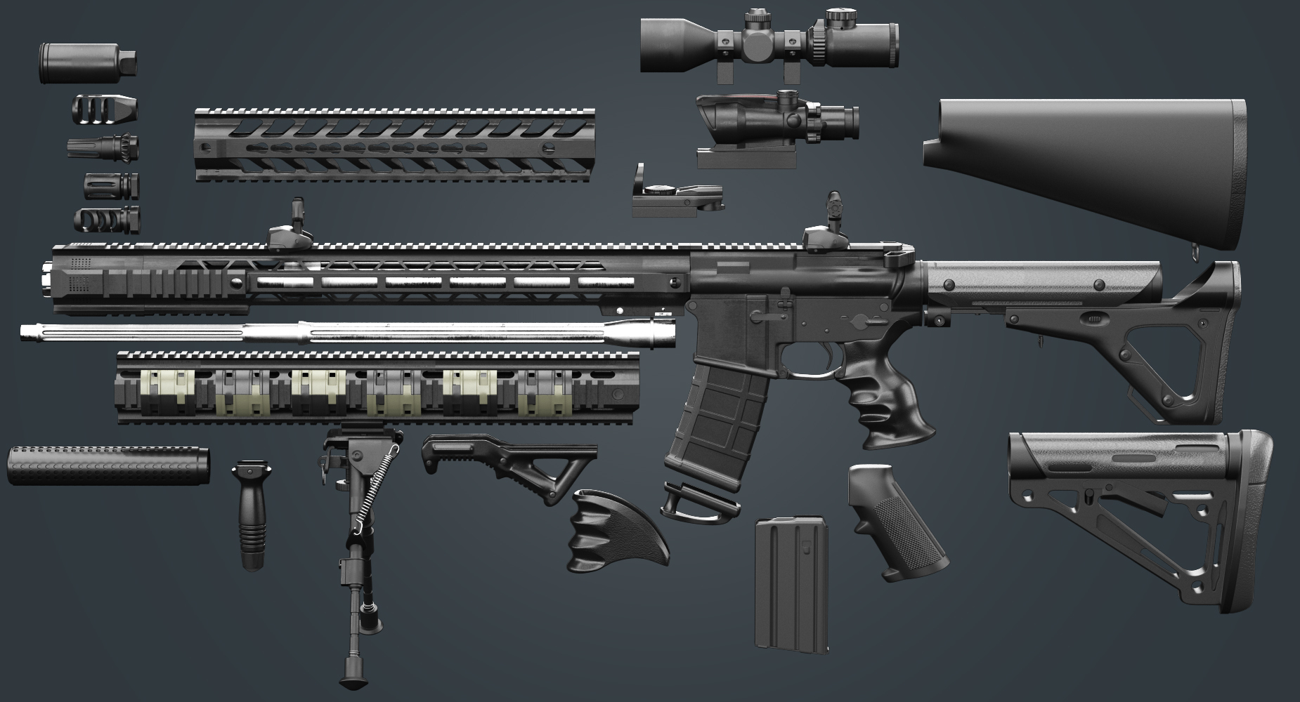 assault-rifle-ar-15-3d-model