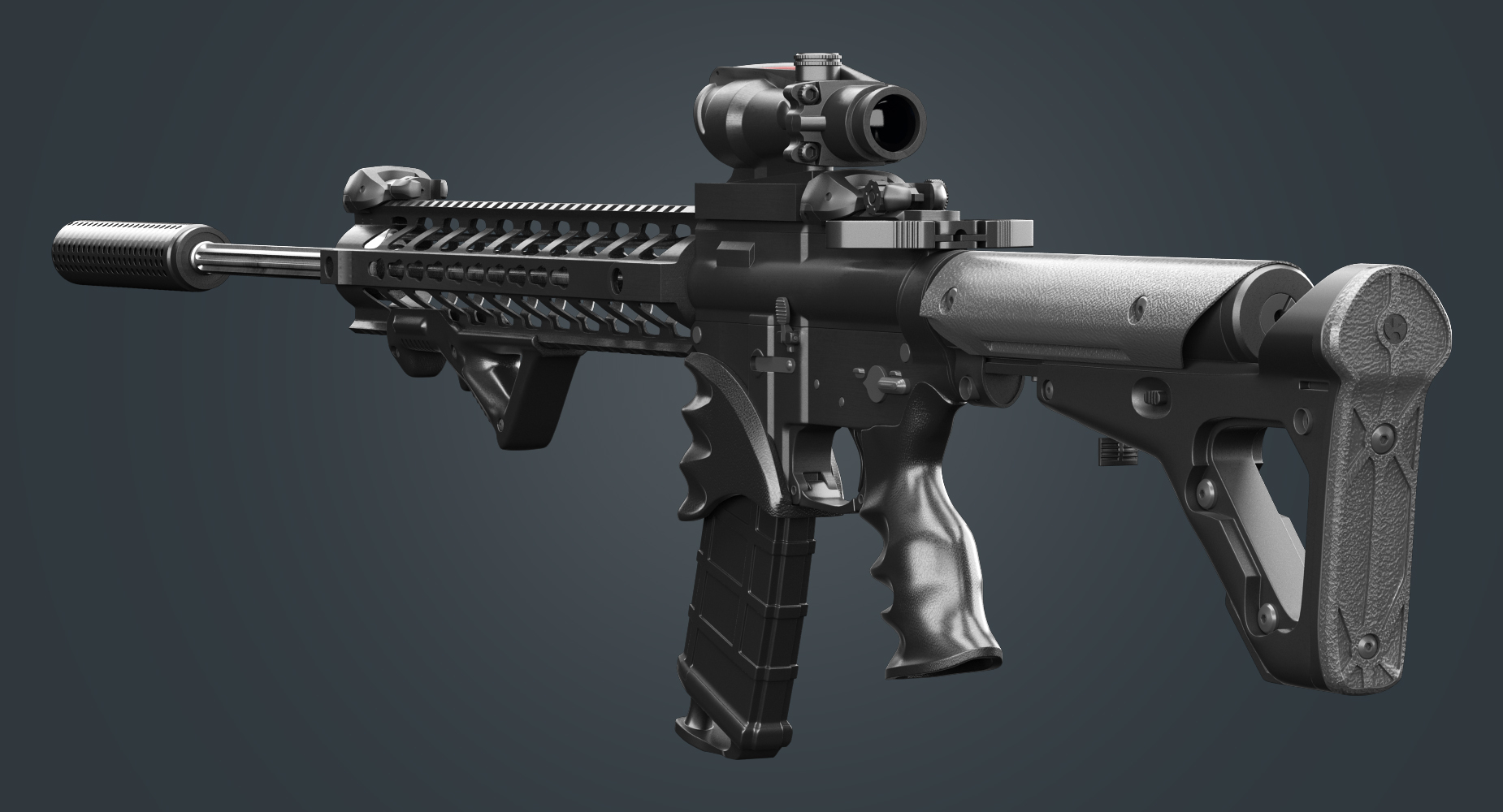 Assault Rifle Ar-15 3d Model