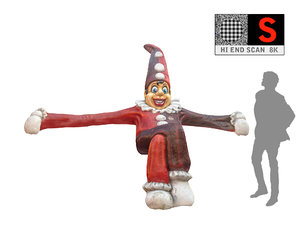 3d model clown statue lunapark 8k