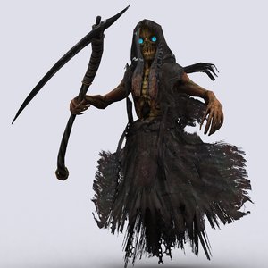 3d reaper scythe death model