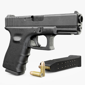 3d model gun glock 19 gen4