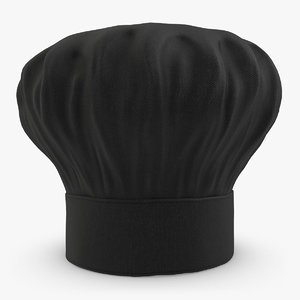 3d realistic chef hat 04 model