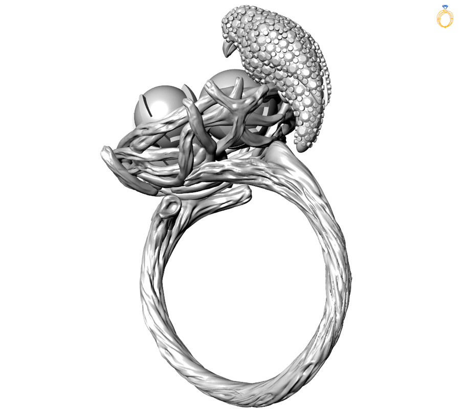 modelo 3d anillo de aves en el nido - TurboSquid 1003079