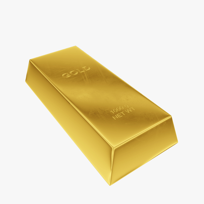 gold ingot 3d model