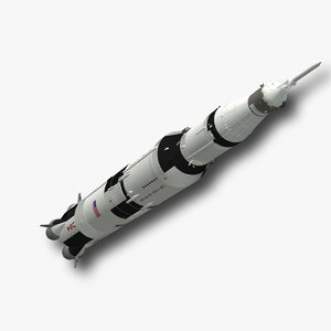 saturn v apollo spacecraft 3d model