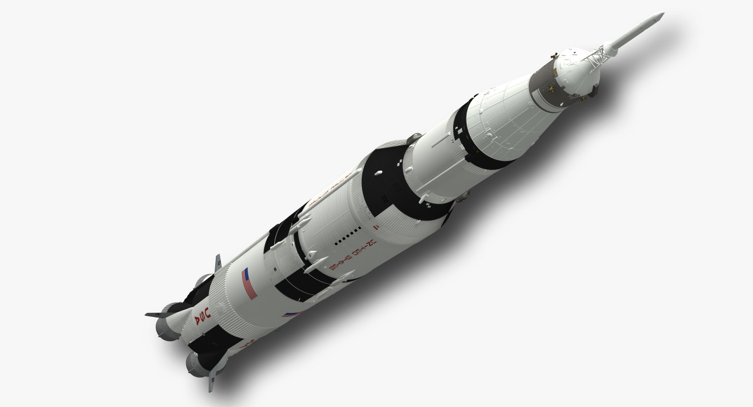 saturn v apollo spacecraft 3d model