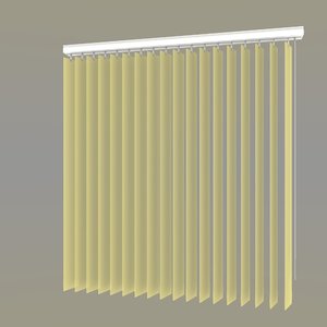 wand operated vertical blind 3d model