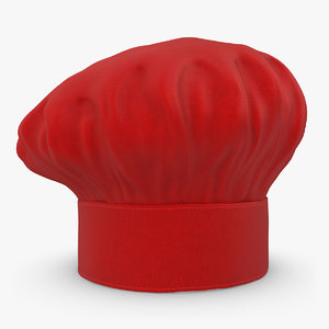 realistic chef hat 05 3d model