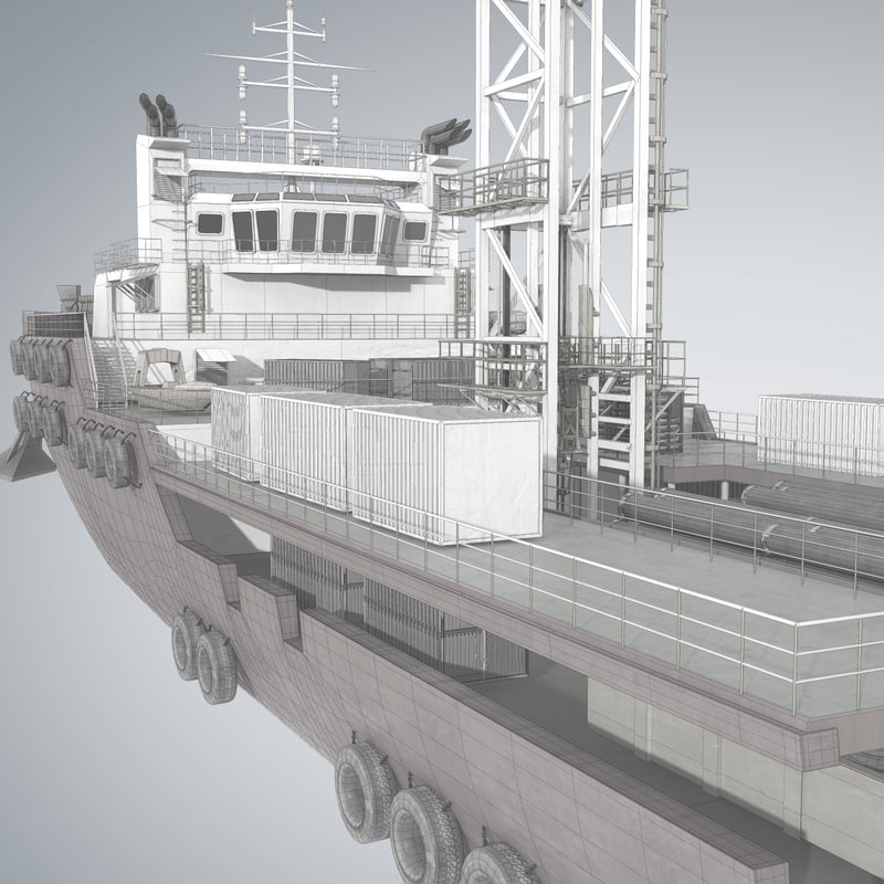 3d model vessel offshore supply