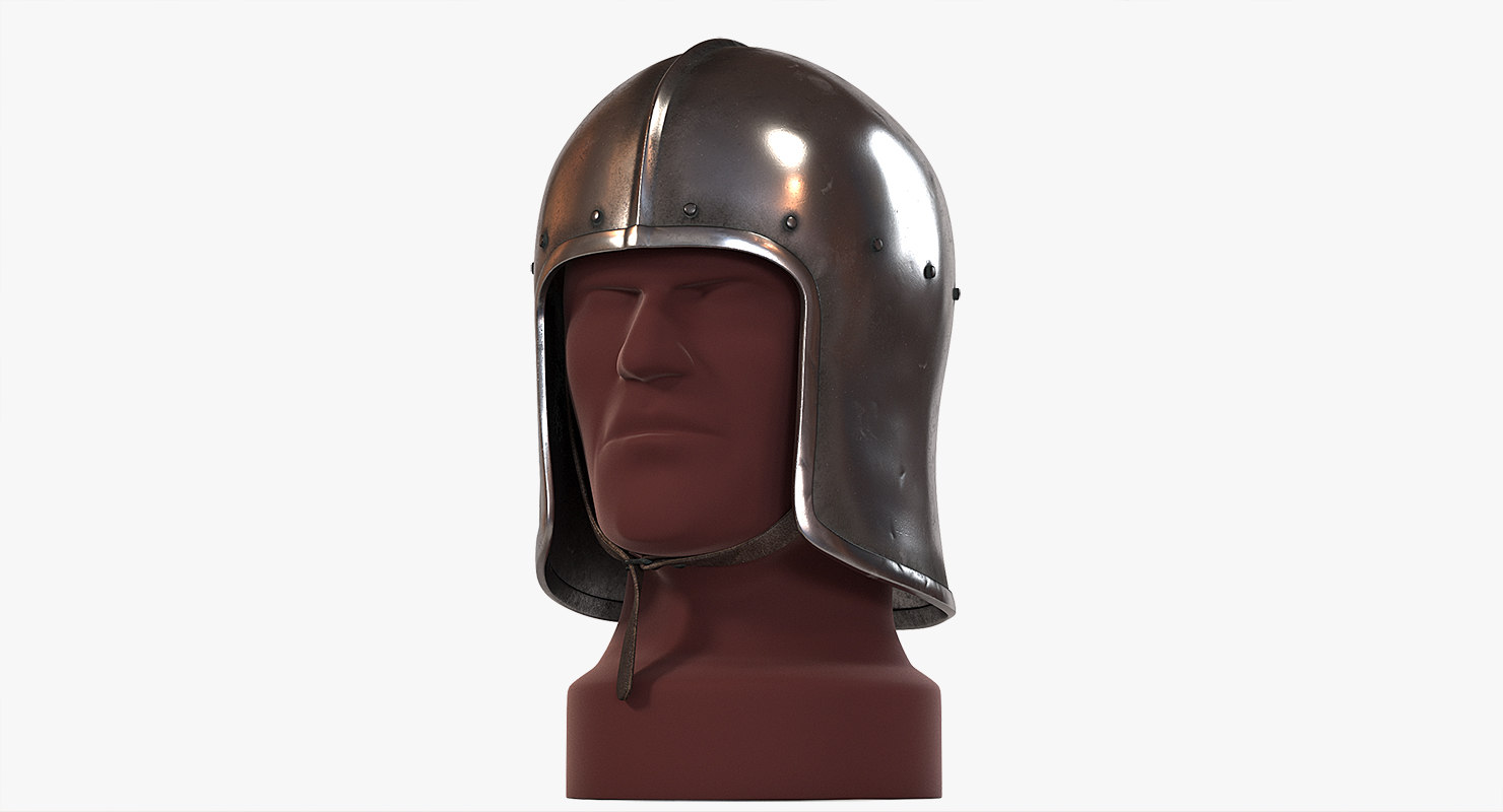 archer sallet medieval helmet 3d model