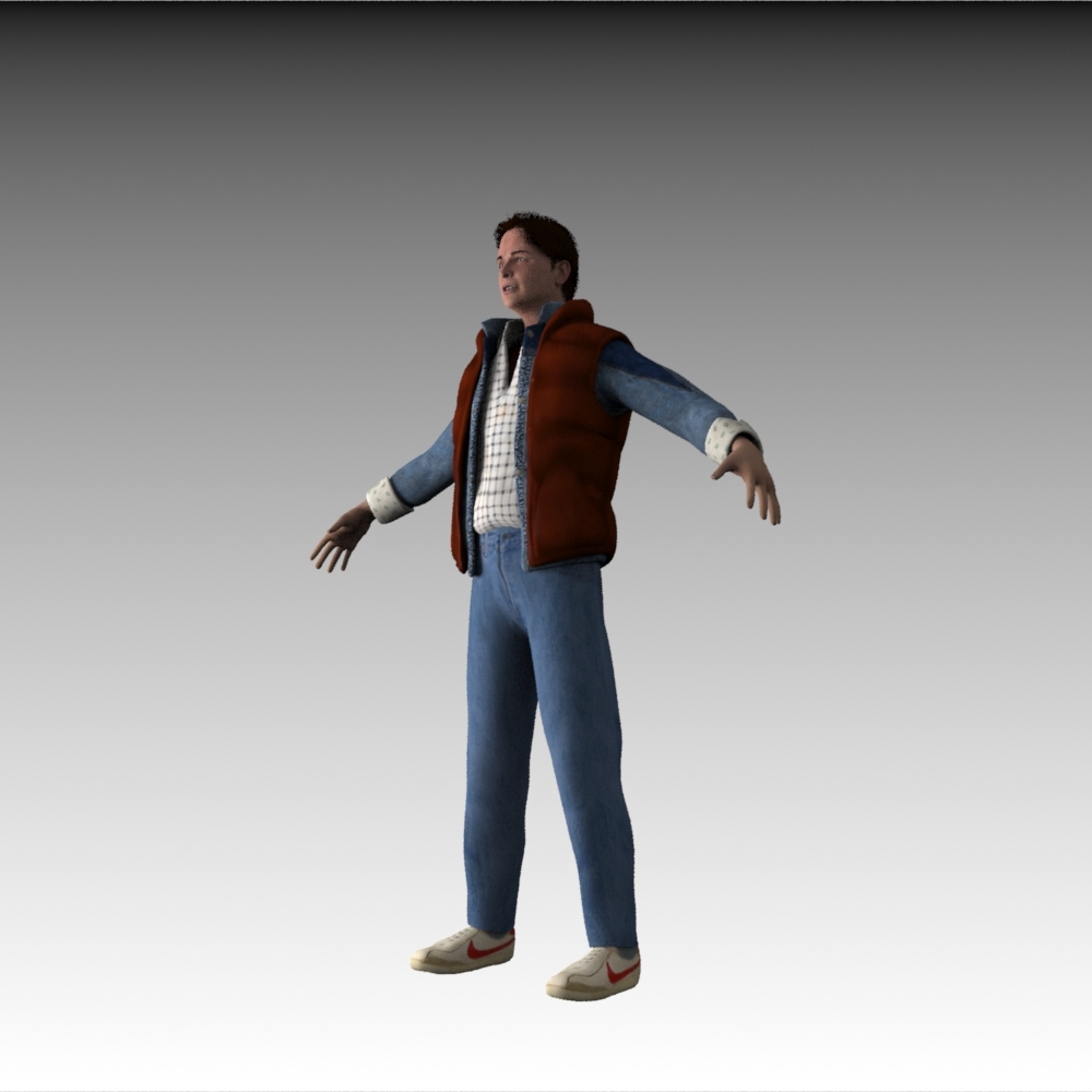 michael marty mcfly character 3d model