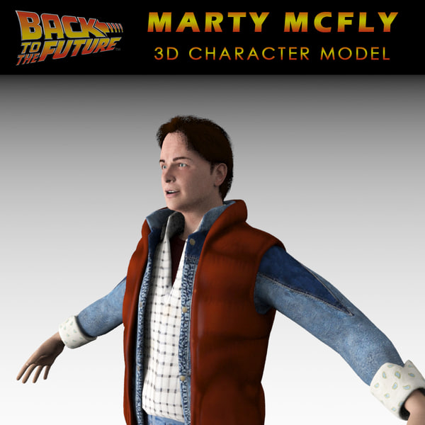 michael marty mcfly character 3d model