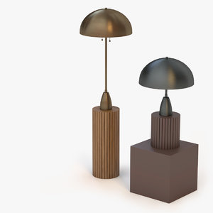 3d model of column lamp apparatus