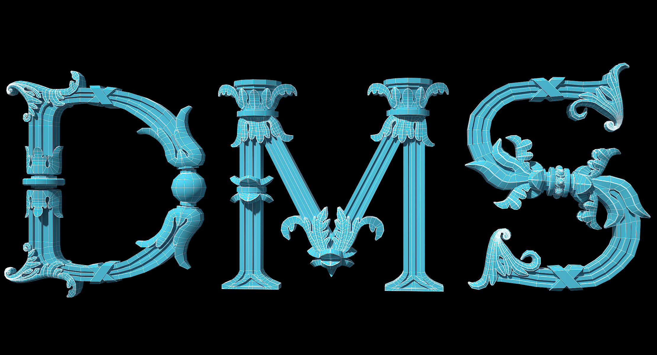 3d model decorative alphabet