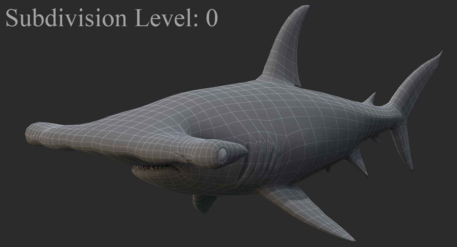realistic hammerhead shark 3d model