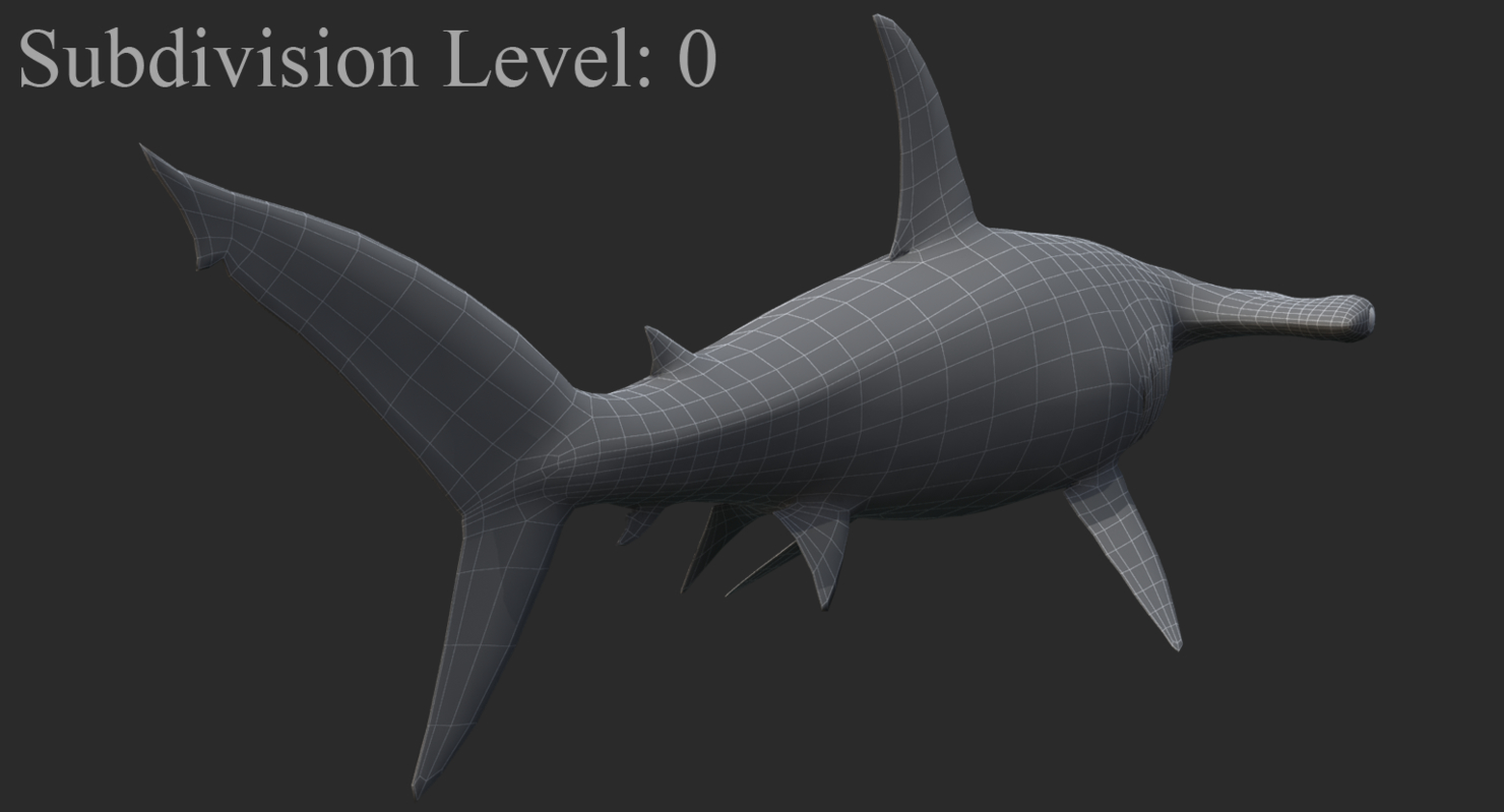realistic hammerhead shark 3d model