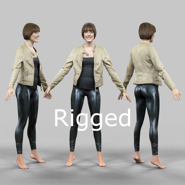 scanned female character rigged x