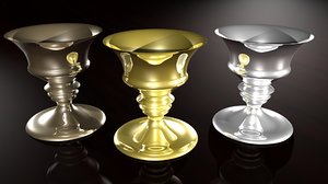 goblet silver gold obj