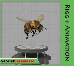 3d bee wings animation model