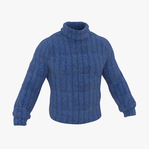 3d model wool sweater blue