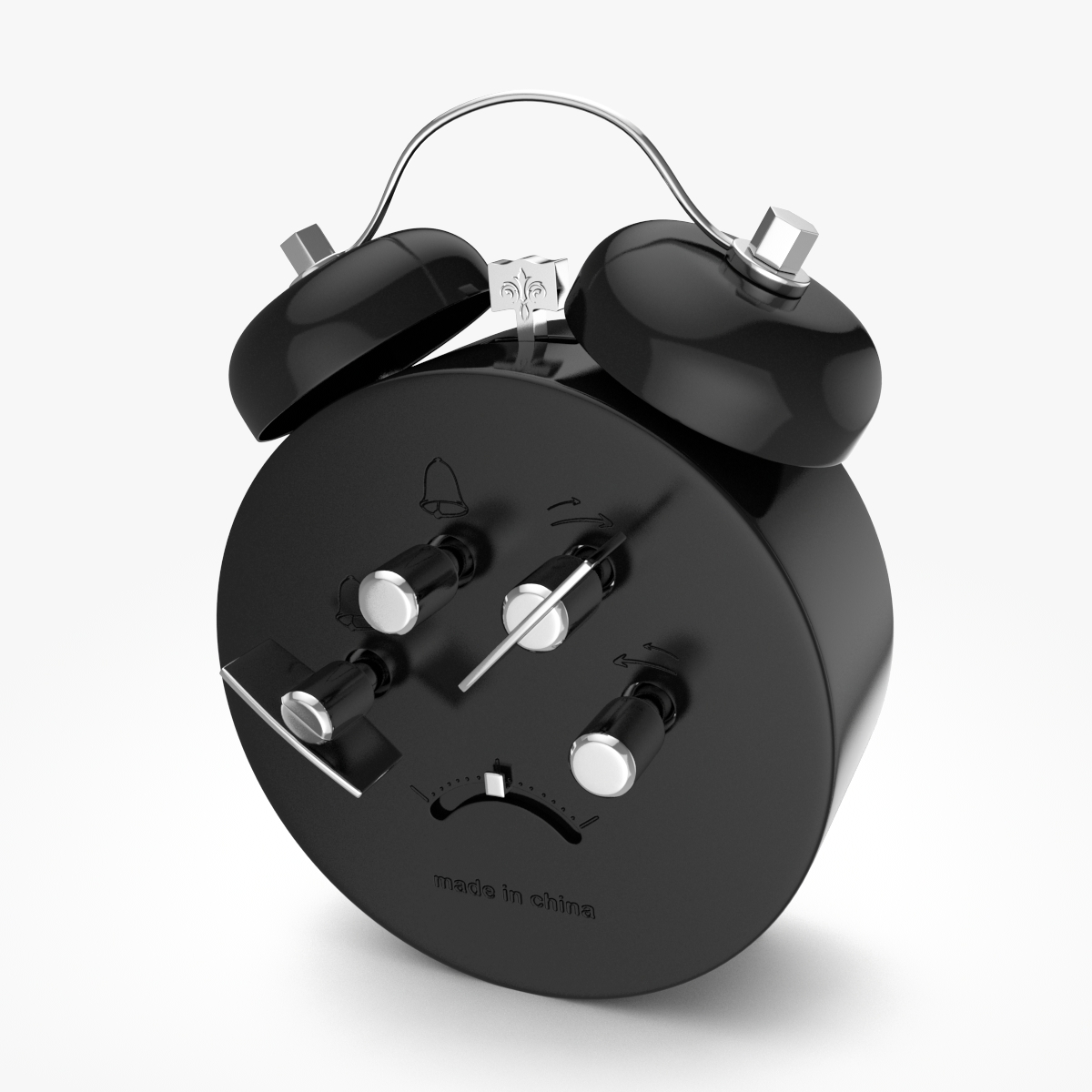 3d retro alarm clock model