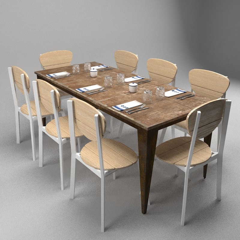 3d model restaurant table chairs