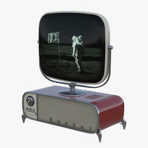 vintage television set 3d model