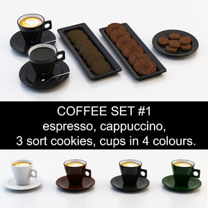 3d model 3 espresso cappuccino cup