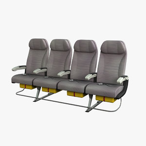 economy airplane seat airbus a380 3d model
