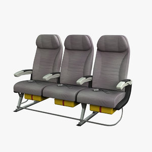 3d model economy airplane seat airbus a380