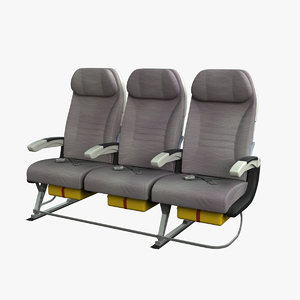 economy airplane seat airbus a380 3d obj