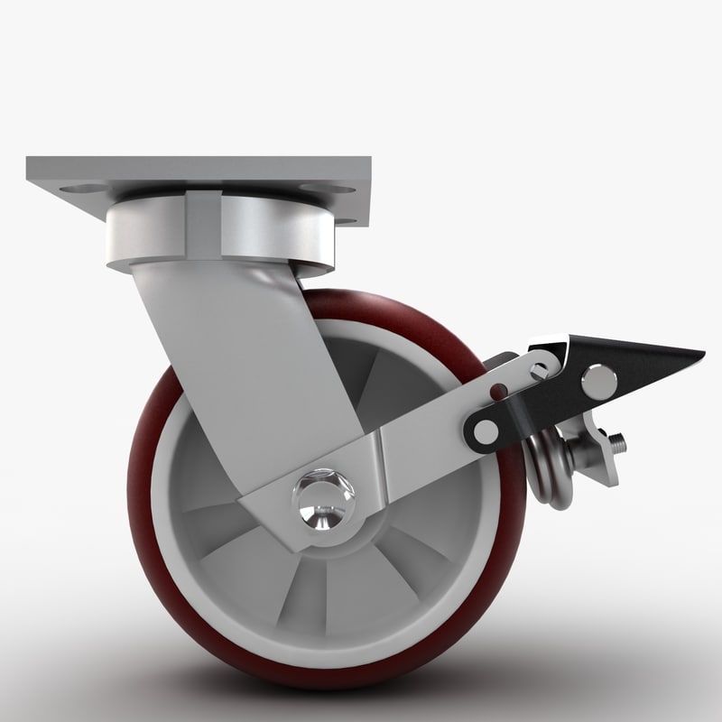3d model of caster wheel